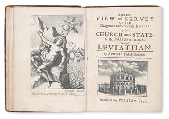 POLITICAL THOUGHT  HOBBES, THOMAS.  Clarendon, Edward Hyde, Earl of. A Brief View . . . of the Dangerous . . . Errors [etc.].  1676